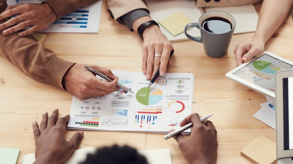 Business owner improving marketing strategy with A/B testing and SEO.